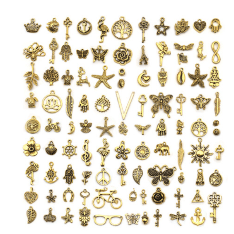  SANNIX 200Pcs Bulk Jewelry Making Charms Tibetan Antique Silver  Gold Charm Pendants for DIY Bracelet Necklace Making Crafts : Arts, Crafts  & Sewing