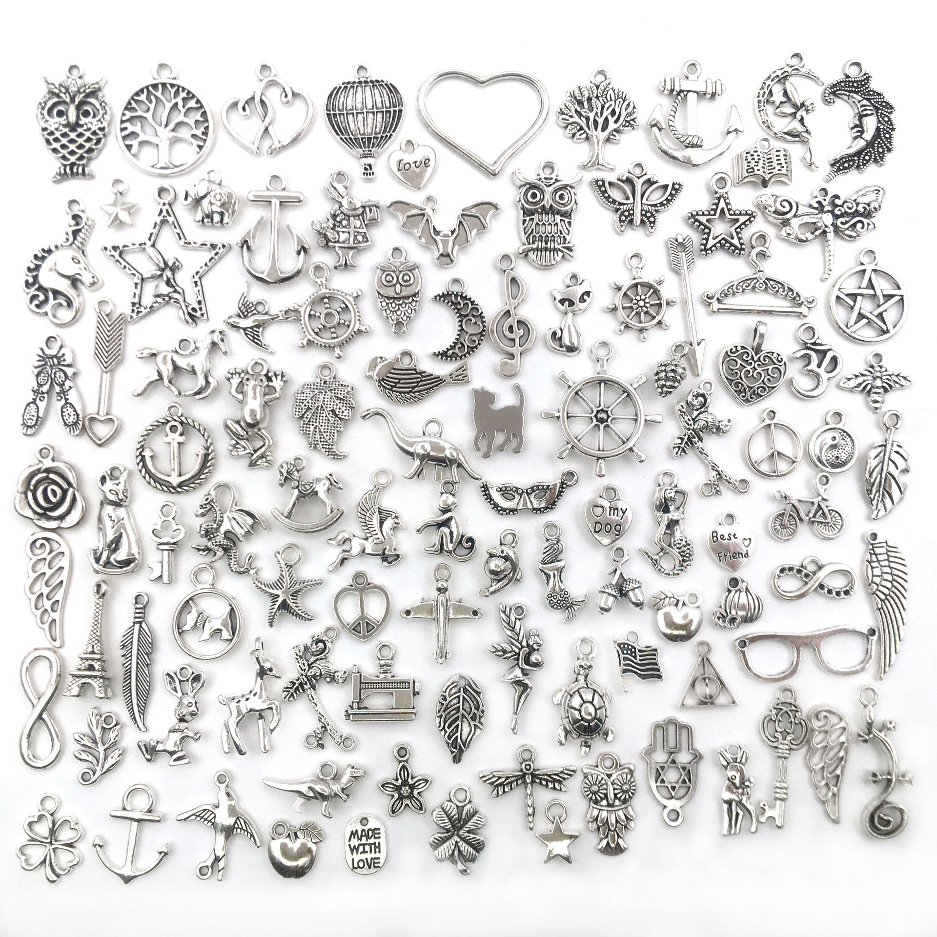 Mix Charms For Jewelry Making Tibetan Silver Metal Charms - Temu