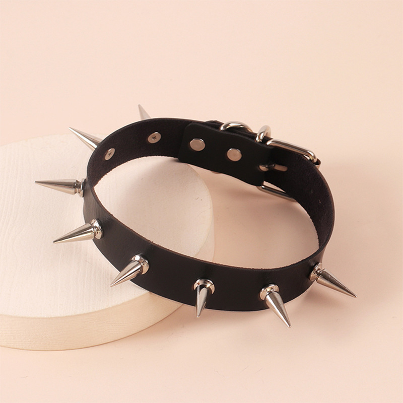 Valentines Day Gift, Mens Pu Leather Choker Collar Necklace