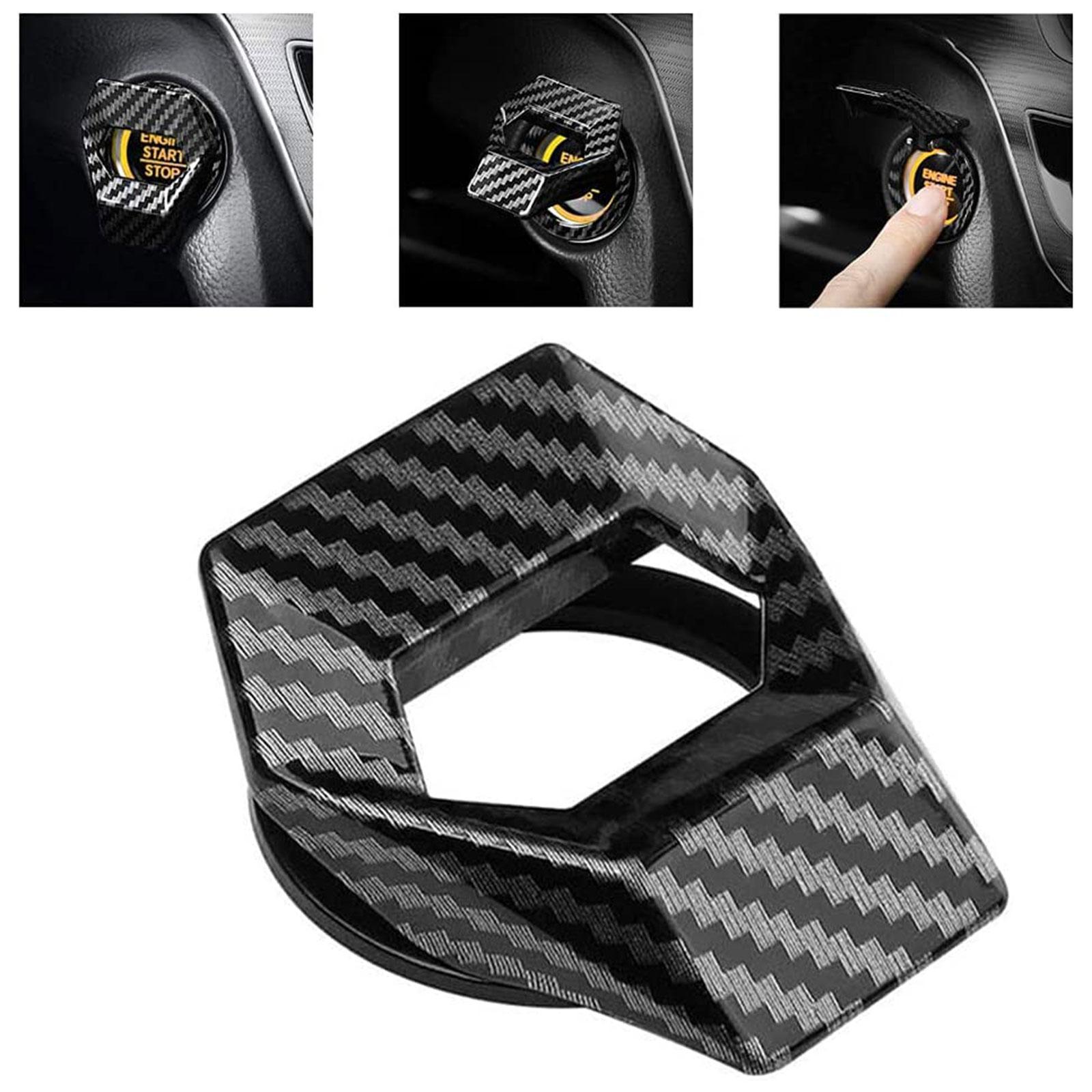 Kewucn Car Engine Start/Stop Button Cover, Carbon Fiber Auto Push