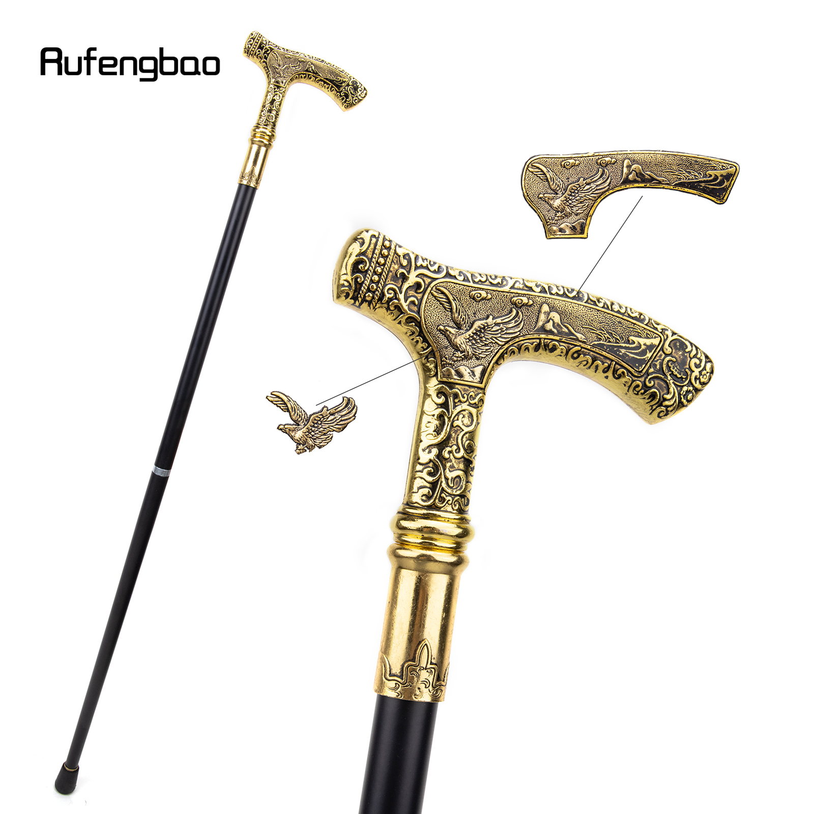 Eagle Head Fashion Walking Cane Decorative Stick Cospaly Vintage Party  Fashionable Walking Cane Crosier 93cm (36.6inches)