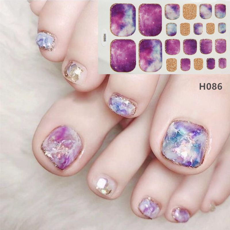 1 Sheet Toe Nail Glitter Golden Galaxy Gradient Stripes Wrap Stickers For Nails  Design Nail Art Stickers - Beauty & Personal Care - Temu