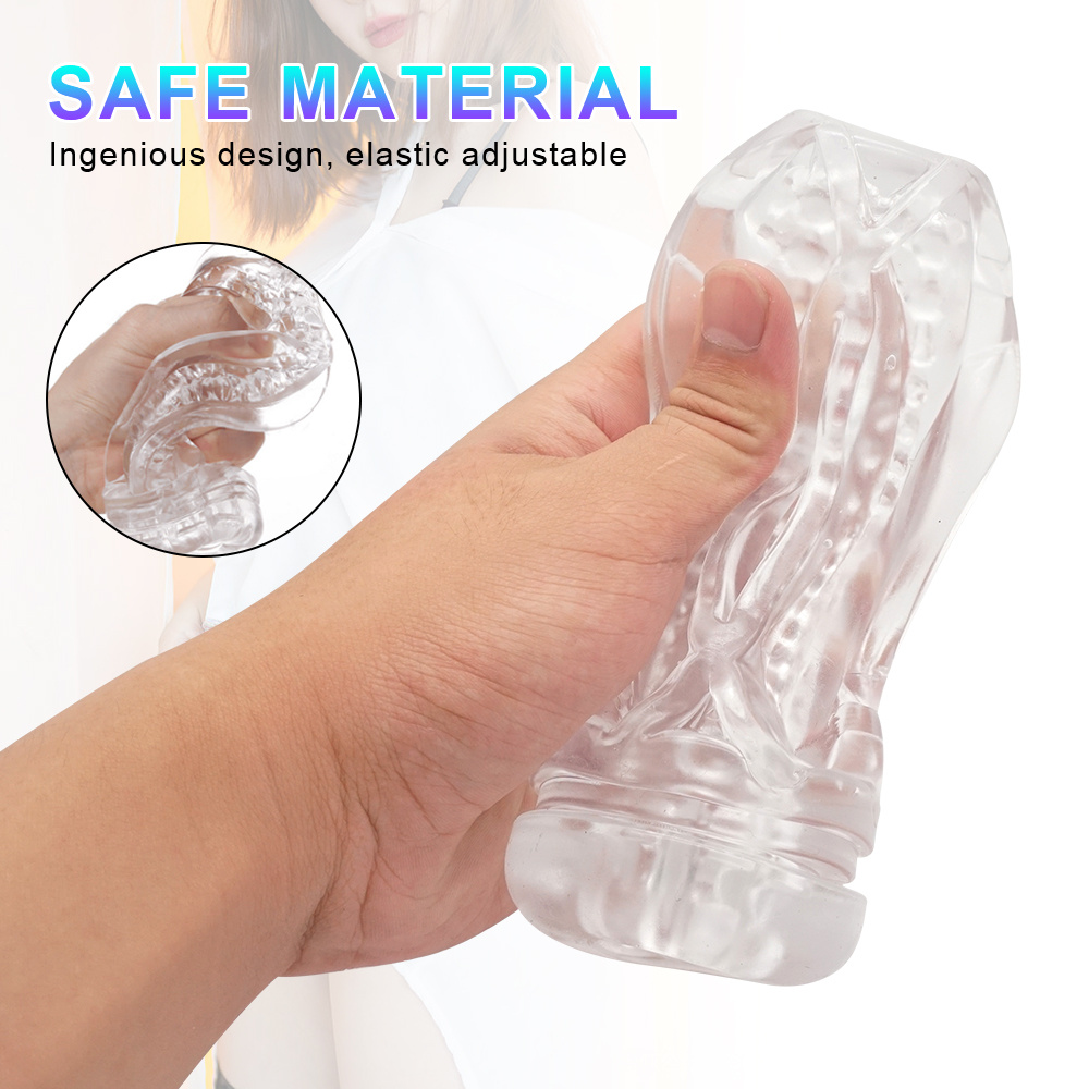 1pc Male Masturbators Cup Masturbation Sleeve Sex Toy Portable Crystal Vagina Oral Sleeve Transparent Stroker Blowjob Sucking Stroker Easy Clean For Oral - Health and Household picture image