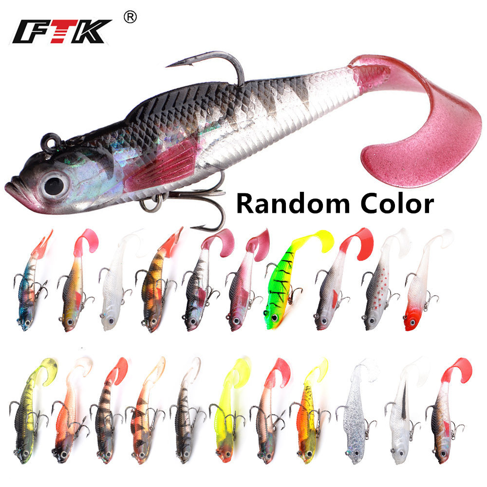 Fishing Lures, Treble Hooks Silicone Material Soft Baits for