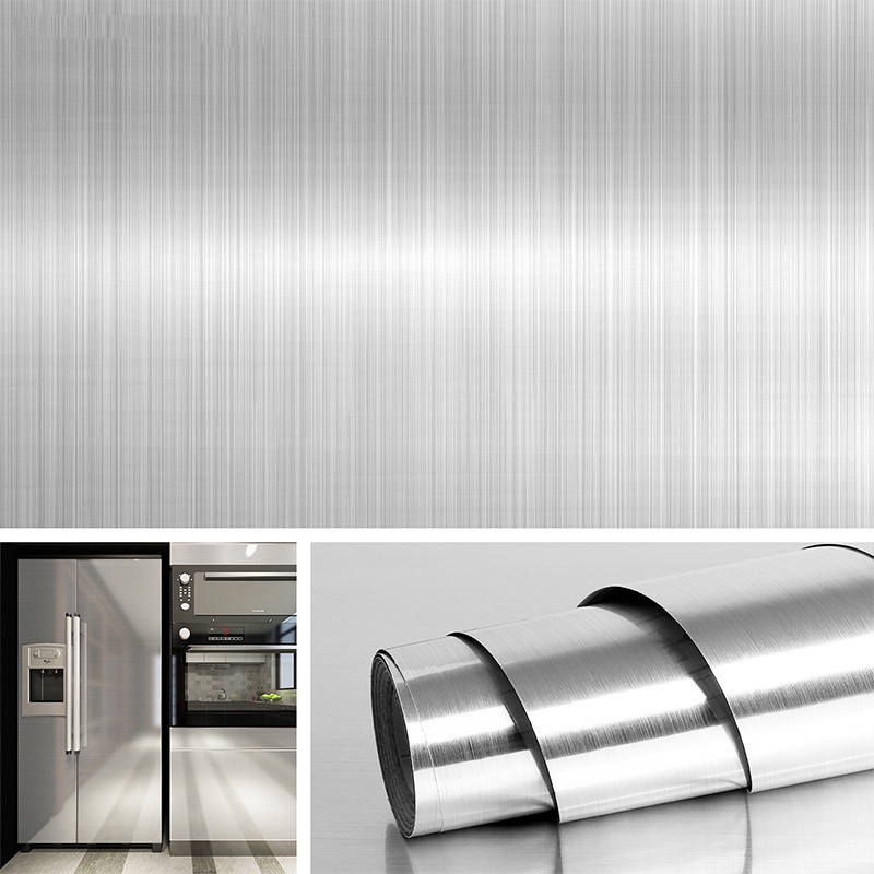 Brushed Metal Texture Contact Paper Film Vinyl Self Adhesive Peel-stick  Removable (Silver) : : Tools & Home Improvement