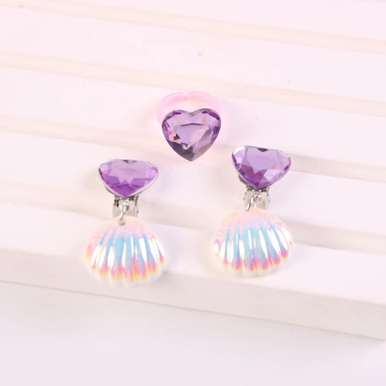 Kids Mermaid Tail Pearl Necklace Bracelet Set