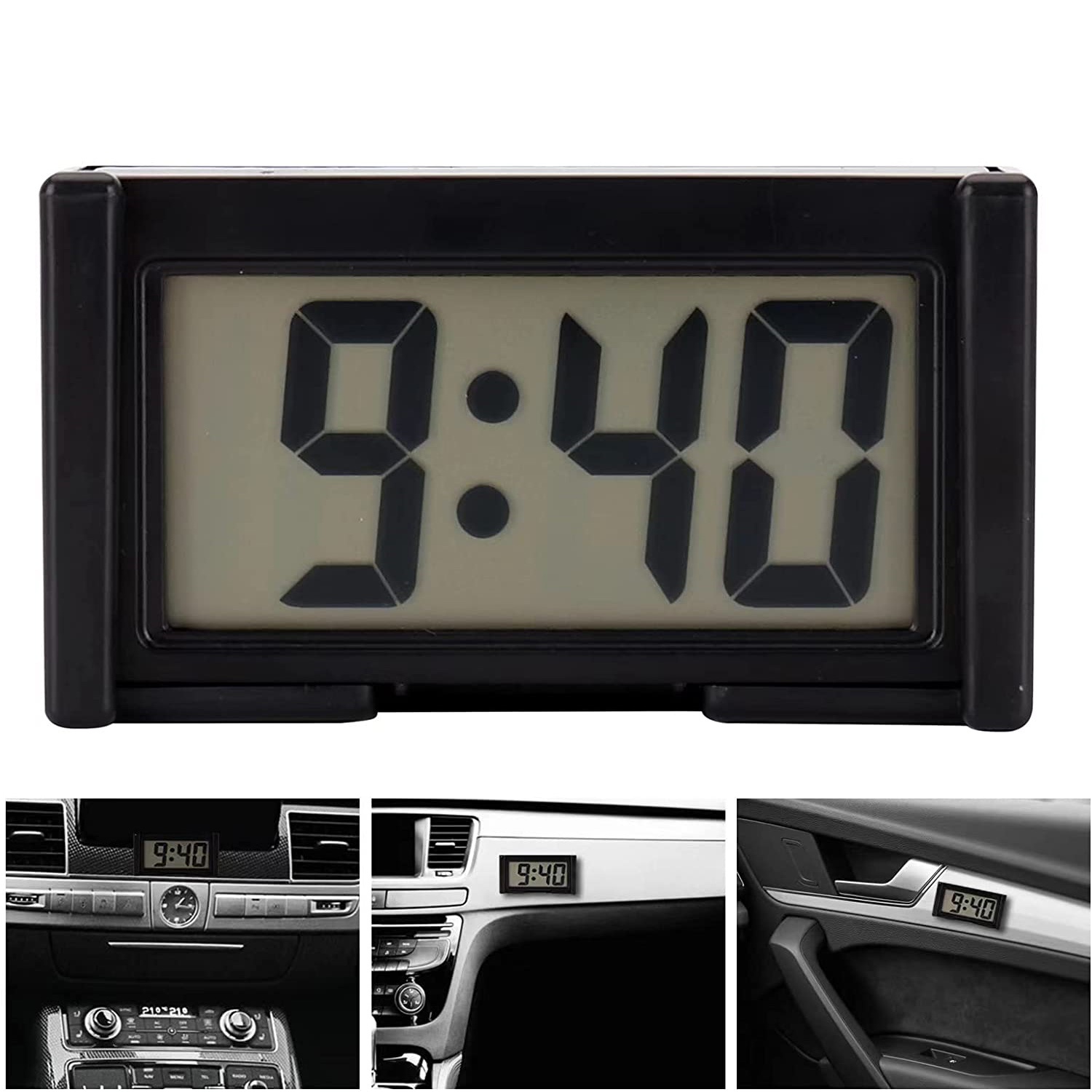 Mini Desktop Clock Car Truck Dashboard Time Self Adhesive - Temu