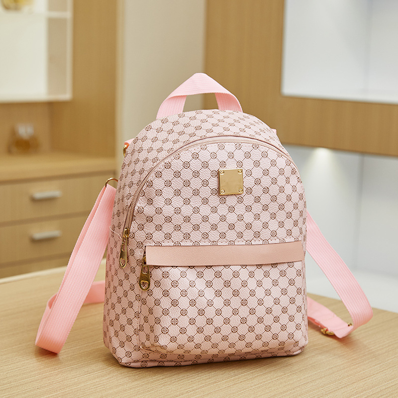 Women's Geometric Pattern Backpack, Metal Decor Zipper Shoulder Bag For  Work & Outdoor - Temu