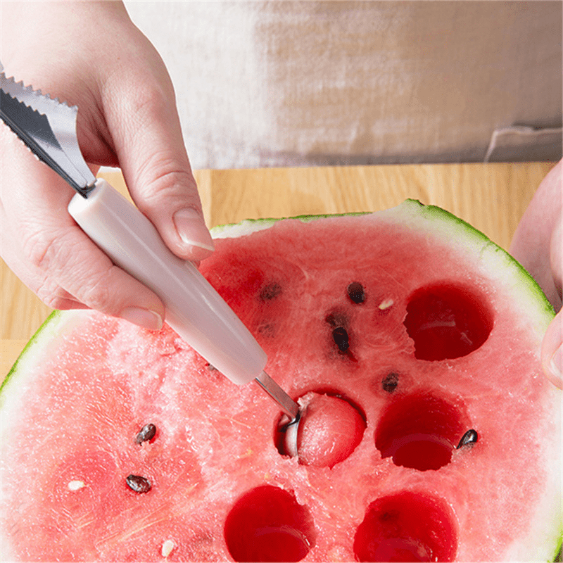 1pc multifunctional fruit tool ball digger stainless steel corrugated  carving knife kitchen accessories kitchen gadgets