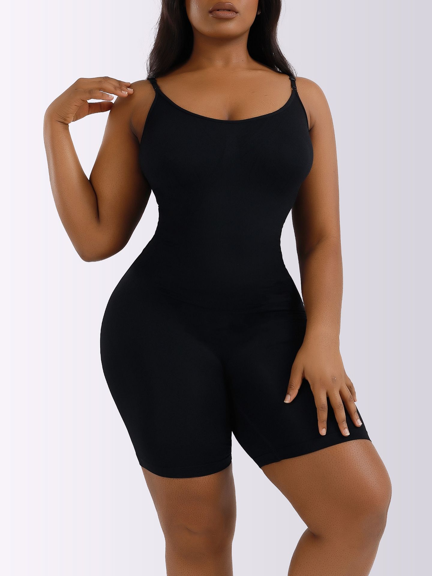 Women's Simple Shapewear Bodysuit, Plus Size Solid Seamless Long Sleeve Tummy  Control Slimming Body Shaper, Shop On Temu And Start Saving