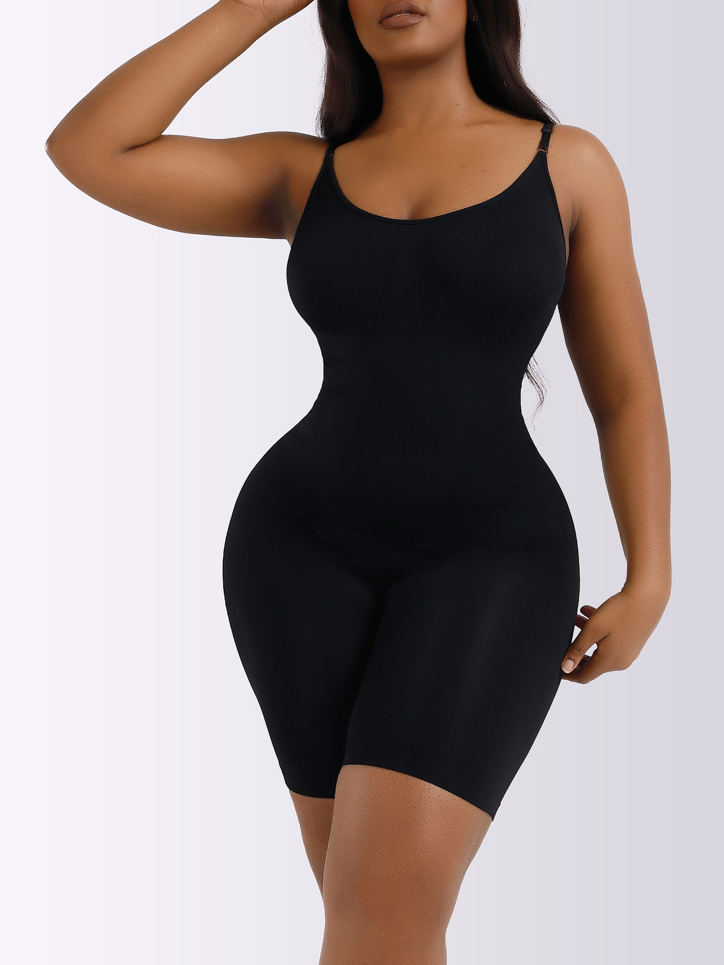  Long Sleeve Shapewear Shirt Tummy Control Bodysuit For Women Black  Slimming Body Suit Mid Thigh Body Shaper L