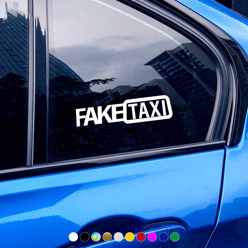 whmyz Fenêtre de Voiture drôle Fake Taxi Autocollant de Voiture pour :  : Auto et Moto