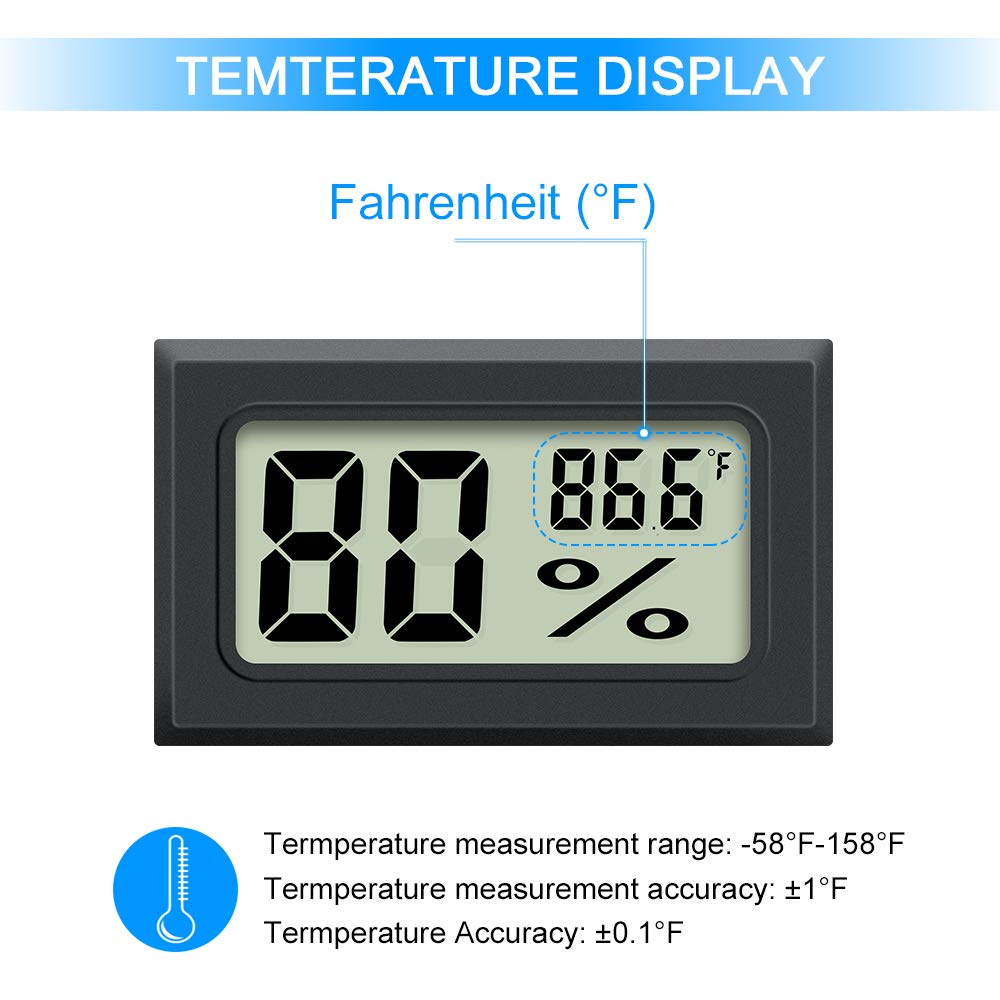 Digital Hygrometer Thermometer Indoor Temperature and Humidity Gauge  Monitor Meter with Large LCD Display for Home Bedroom Office Greenhouse 