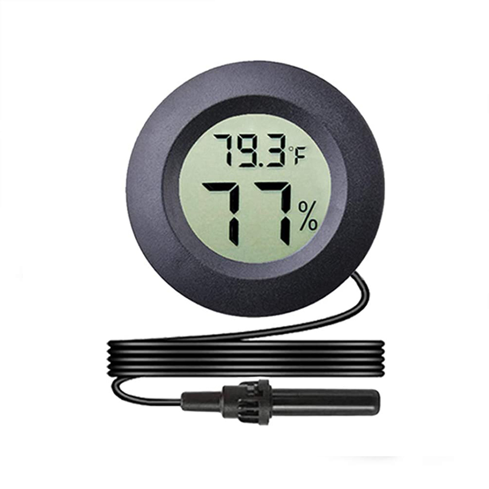 Mini Digital Round Hygrometer Thermometer With Probe, Indoor Outdoor Lcd  Display Temperature Hygrometer For Incubator Reptile Plants - Temu
