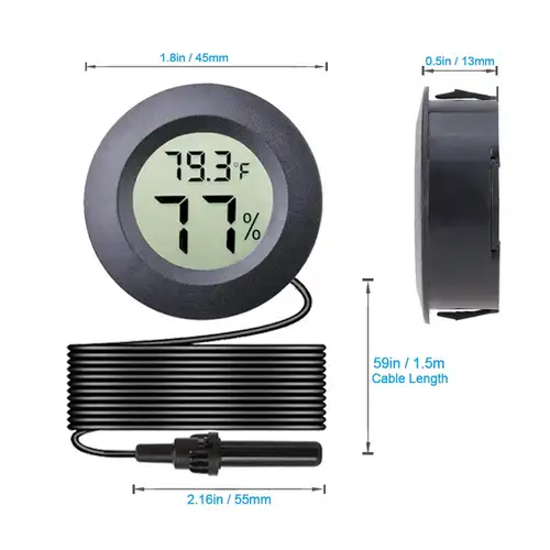 Mini Hygrometer Thermometer Digital Lcd Display Indoor/outdoor
