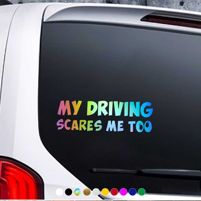 1 X Lustiger Autoaufkleber my Driving Scares Me Too - Temu Germany