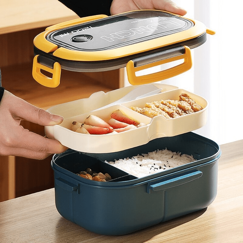 1pc Bento Box Adult Lunch Box, All-in-One Lunch Containers with Removable  Compartments, 3 Layers Stackable Bento Lunch Box Leak Proof, Microwave  Safe,Back To School Stuff