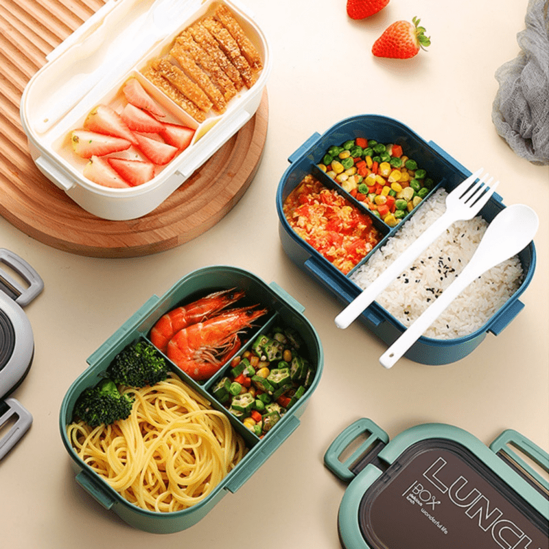 Bento Box Double Lunch Box all in one Stackable Bento Lunch - Temu