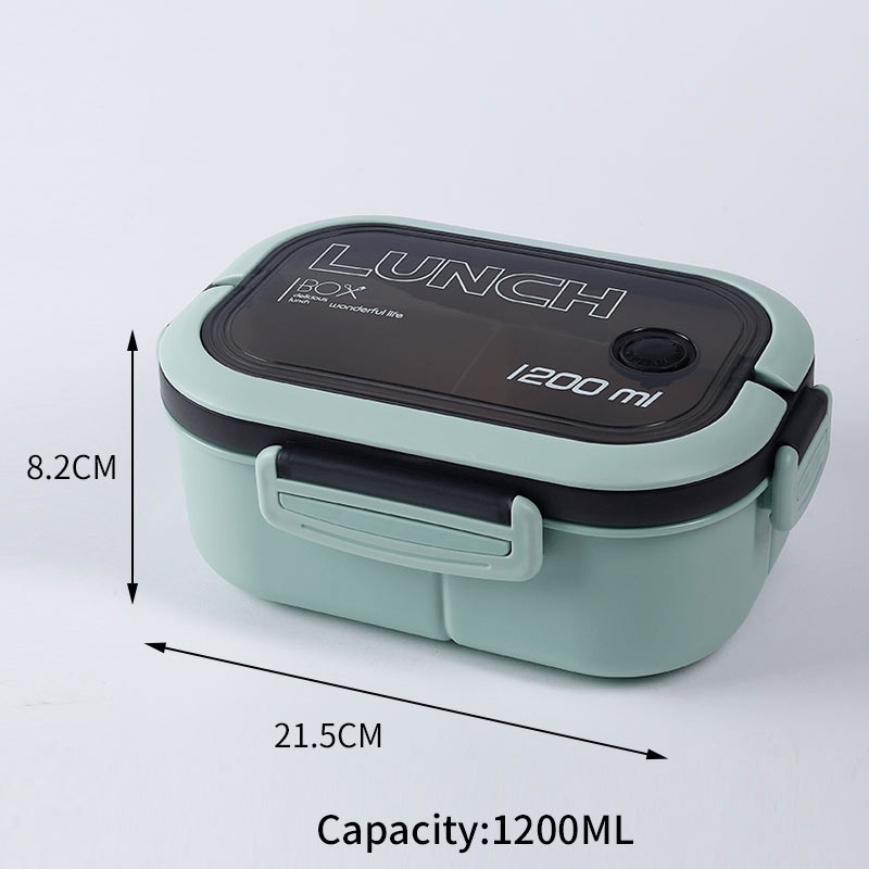Eco-Friendly Double-Layer Bento Box with Cutlery Compartment and