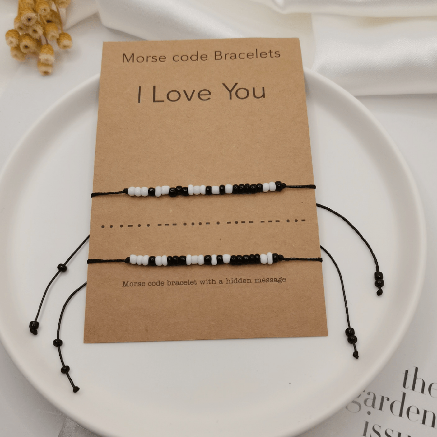 To My Son I Love You Morse Code Bracelet Secret Message 