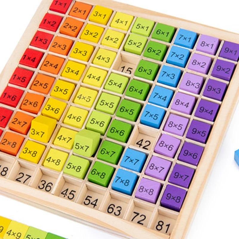 

Montessori Educational Wooden Math Toys For Kids Children Baby, 99 Multiplication Table Math Arithmetic Teaching Aids, Christmas Gift, Halloween Gift
