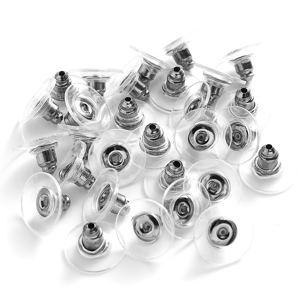 Ear Backs Stopper Metal Rubber Earring Back Ear Plug Findings For DIY  100-500pcs