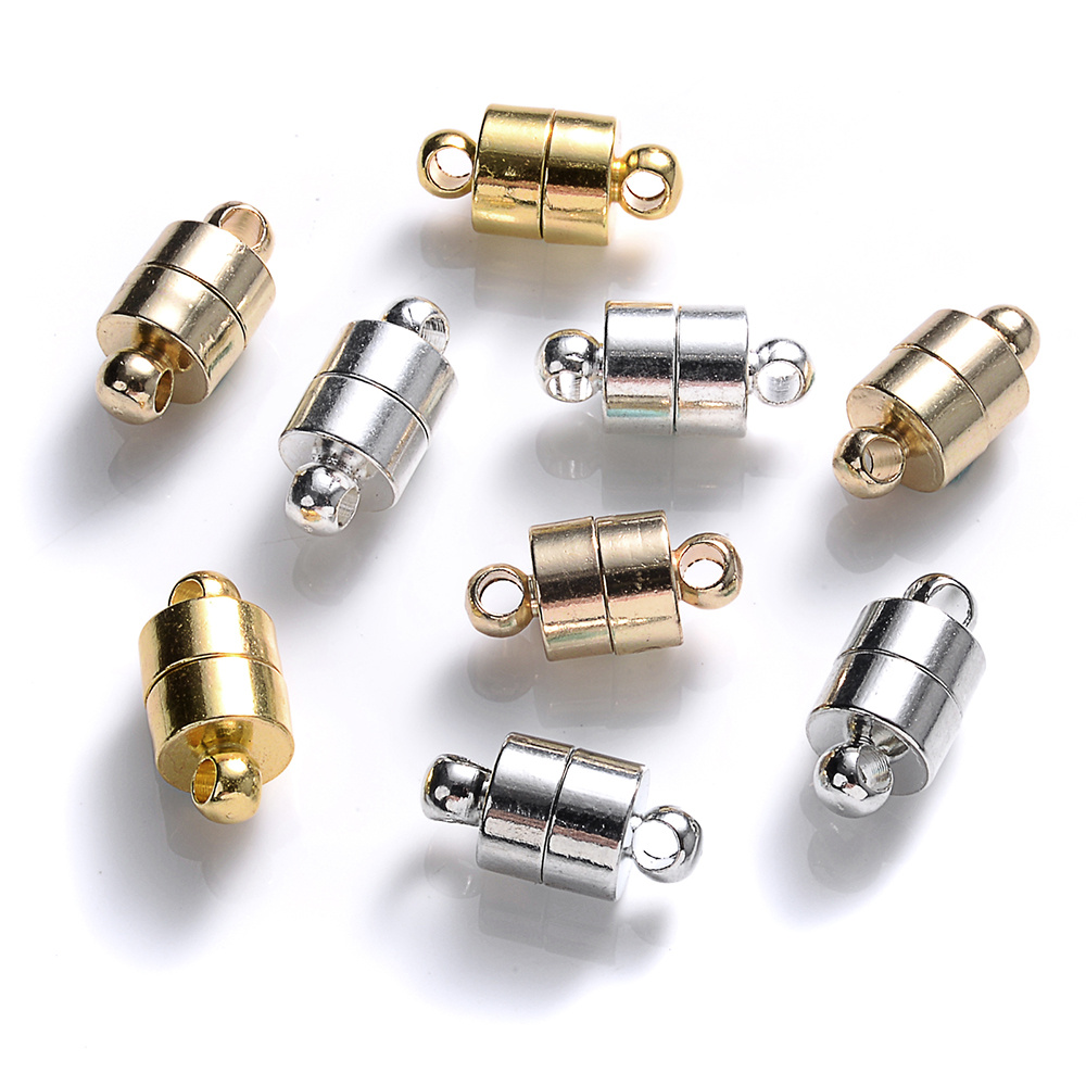 

5pairs 12x6mm/0.47x0.24inch Magnetic Clasps Cylinder End Buckle Magnet Claps For Connector Rope Chain Diy Jewelry Bracelet Necklace