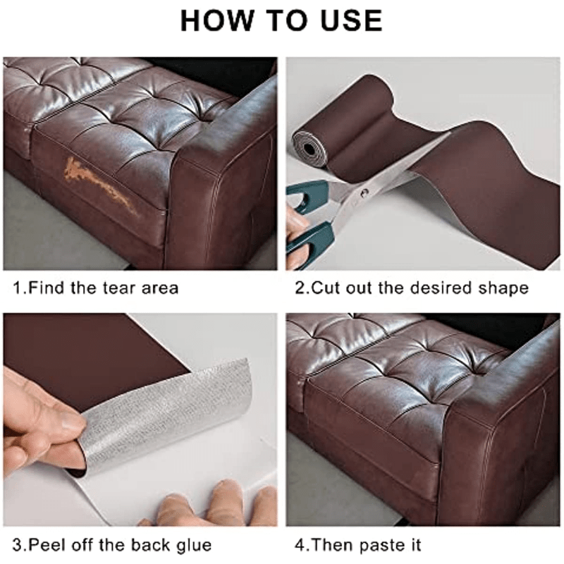 Self adhesive Leather Repair Patch Sofa Black Pu - Temu