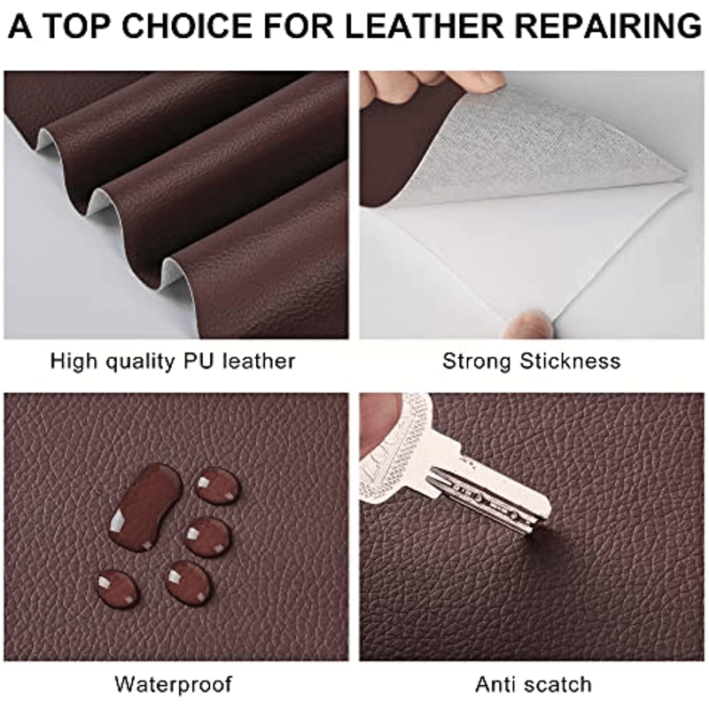 Leather Repair Tape, Self Adhesive Leather Repair Patch, Large Leather  Repair Kit For Sofas, Couches,furniture,car Seat Leather Repair Tape  Waterproof Anti Scratch (litchi Grain Leather) - Arts, Crafts & Sewing -  Temu