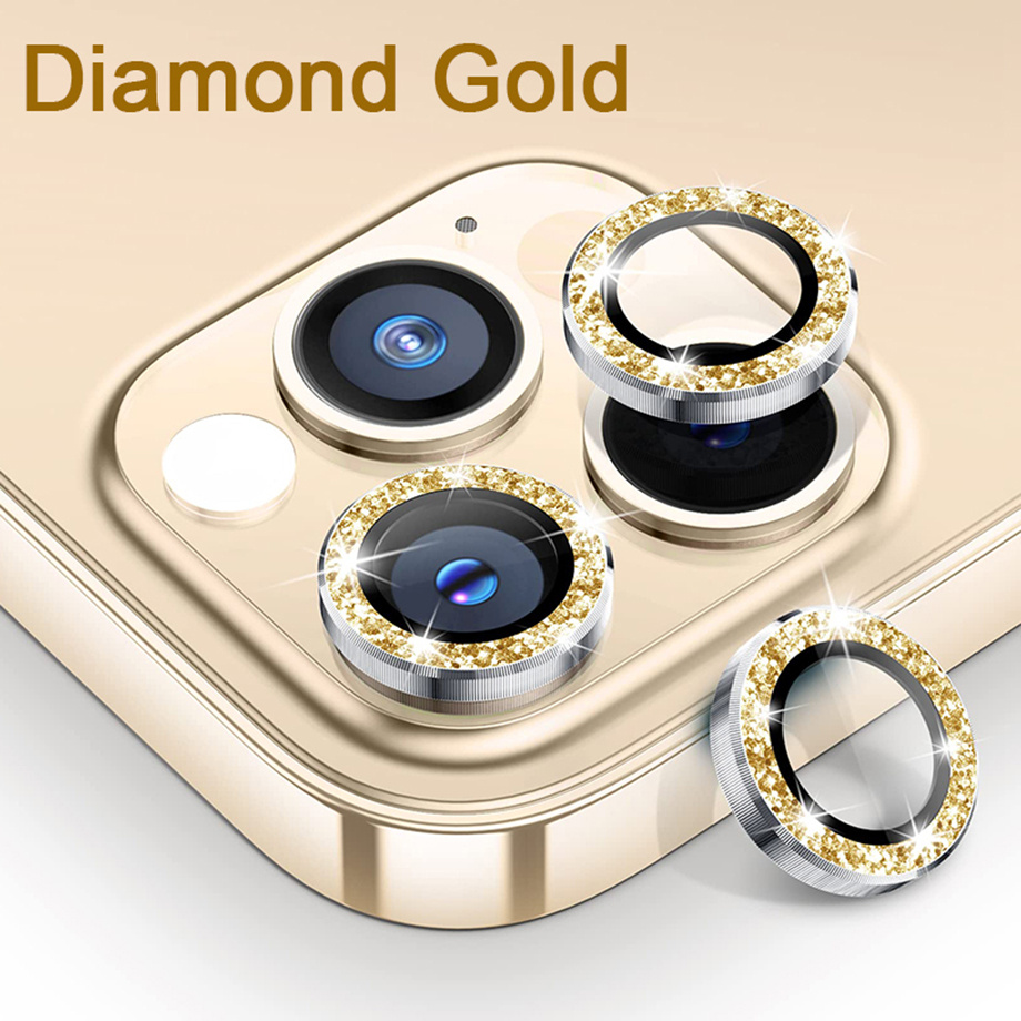 Shiny Glitter Diamond Camera Protector Iphone 14 13 12 11 Temu