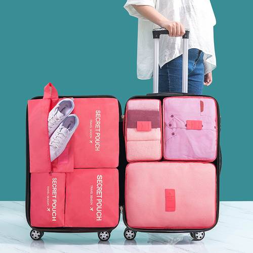 Travel Storage Bag 7pcs Set, Portable Clothing & Lingerie Storage Bag, Luggage Packing Bag