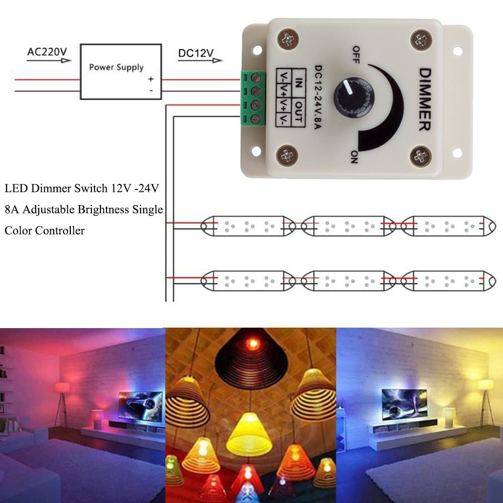 LED Dimmer Led 12v Switch Adjustable Brightness, Single Color
