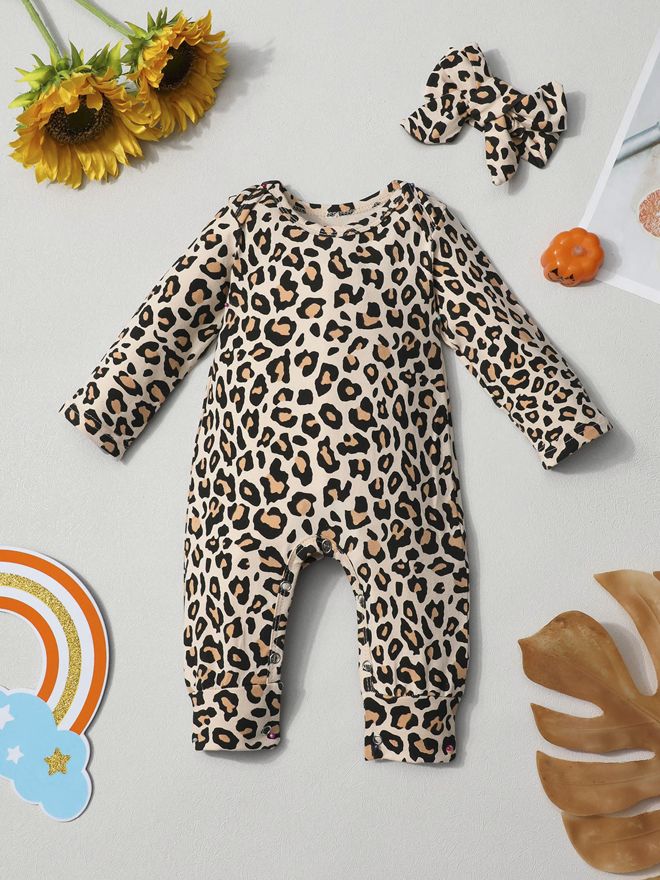 2pcs Baby Boy Allover Sloth Print Long-sleeve Jumpsuit with Hat Set