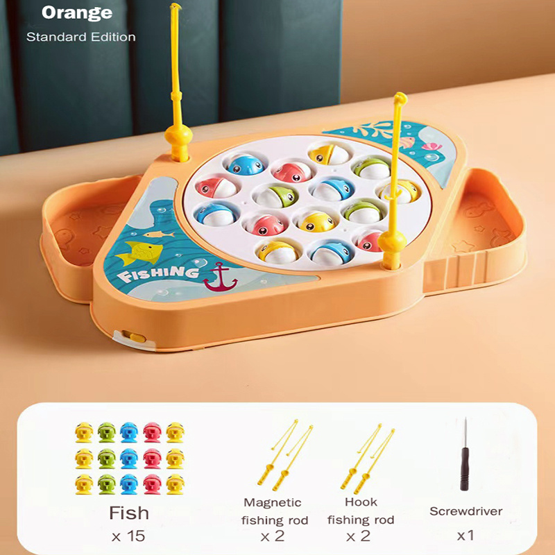 Kids Electric Musical Rotating Fishing Toy Magnetic Fishing - Temu