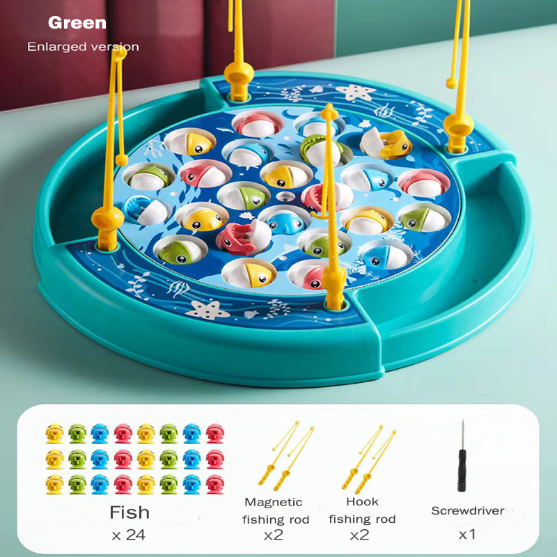 Rotating Fishing Game Board, Develop Sensitivity Magnetic Electric Fishing  Game Toys With Music For Kids For Home 