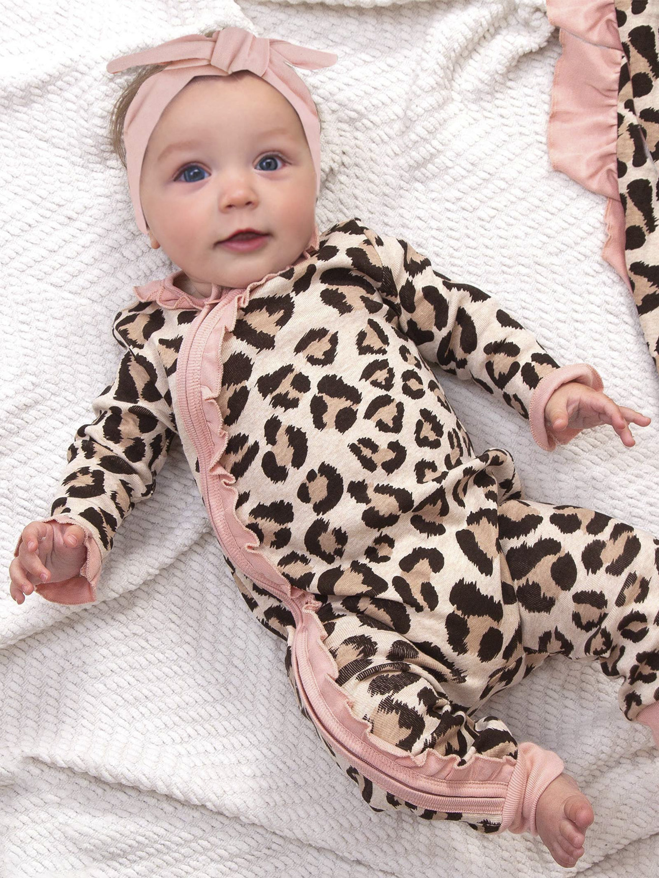 Bandeau enfant - bandeau hiver fille - bandeau imprimé léopard