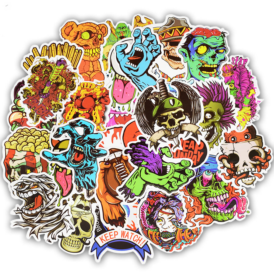 QTL Horror Stickers 100 Pack for Adult Men Punk Stickers for