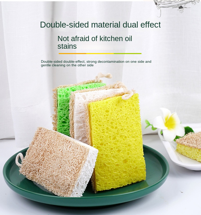 Dish Sponge Oil Free Household Cleaning For Kitchen Non-Scratch