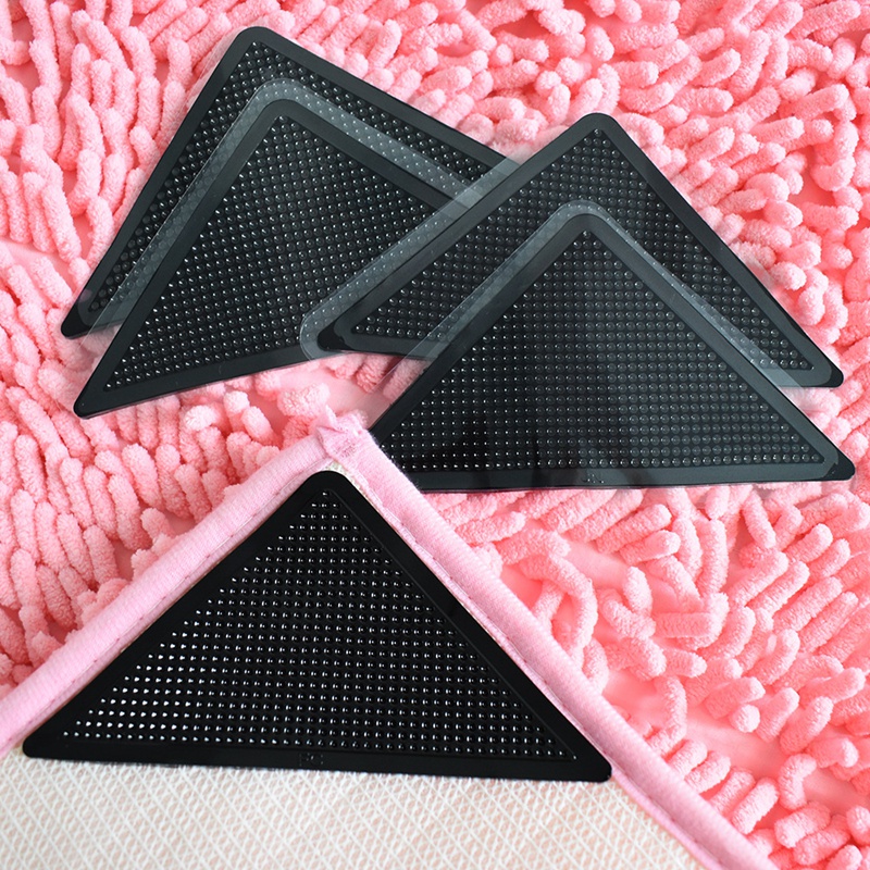 8pcs Reusable Rug Carpet Mat Grippers Anti Slip Rubber Grip Skid Tape  Washable