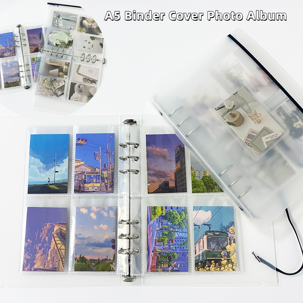 A5 Photocard Binder with 25 Pcs Inner 6 Ring, Clear K-Pop Korean Pop  Photocard Holder Binder Book, 4 Photo Style Photo Card Album 1 Set with 1  Letter Sticker : : Home