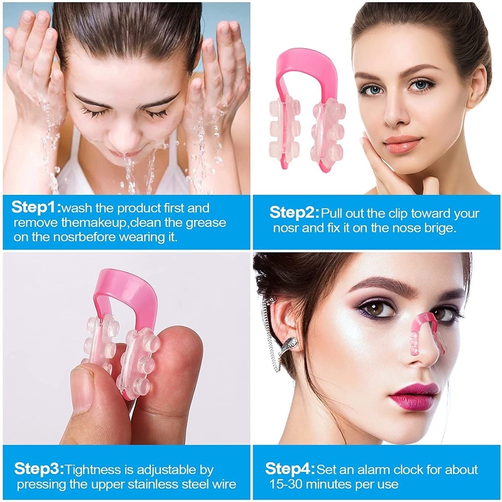 2 Sets Nose Up Lifting Nose Shaper Lifter Nose Slimmer Nose Corrector Nose  Bridge Straightener Beauty Tool 3 Size Pain Free