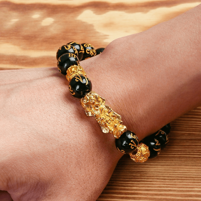 Wearing a Black Obsidian Bracelet for Wealth & Blessings
