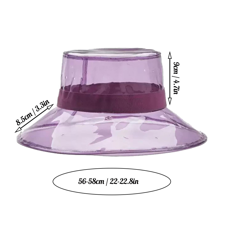 Clear Waterproof Rain Hat Reusable Plastic Hair Protection - Temu