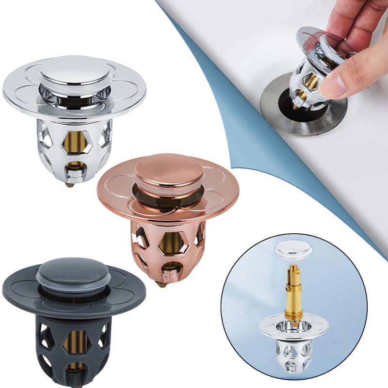 Drain Stopper Pop-Up Bounce Core Basin Filter Plug Valve Hair Catcher  Shower Sink Strainer Bathtub Stopper Bathroom Drains Cover