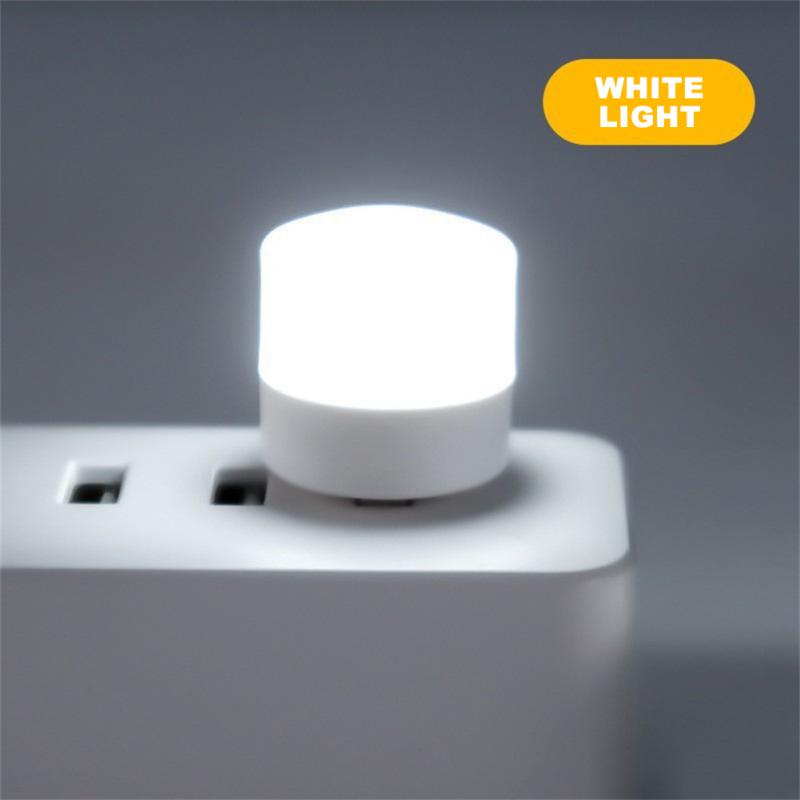 Linwnil USB Plug Lamp Computer Mobile Power Charging USB Small Book Lamps  LED Eye Protection Reading Light Small Round Light Night Light(4 Warm Light)