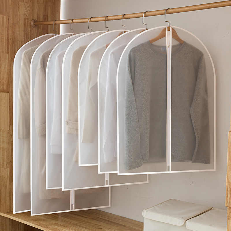 TEMU 5pcs Set Clear Garment Storage Covers – Transparent Coat And Suit Dust-proof Bags For Dormitory Clothes Organization