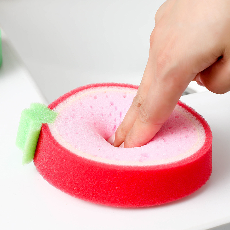 Washing Dish Sponge Thicken Scouring Pad Sponge Cloth Fruit - Temu