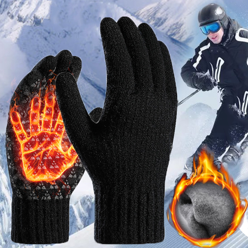 Gants de conduite d'hiver en cuir pour hommes, gants en cuir, écran  tactile, laine doublée