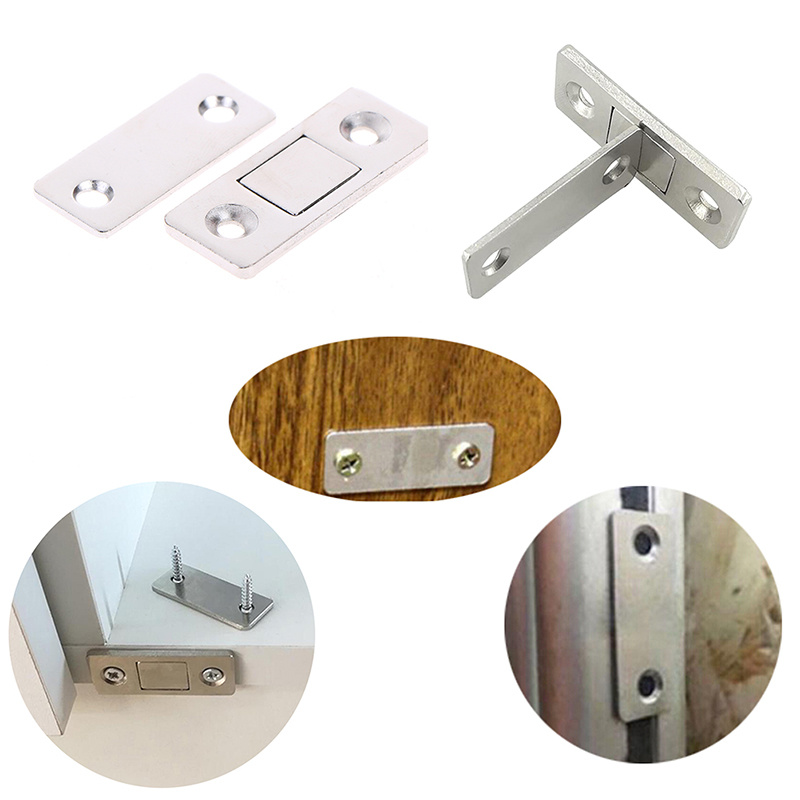 Juego de 4 cierres magnéticos para puertas de gabinete, accesorios de  hardware con imanes de neodimio para tapones de puerta de muebles, cierres