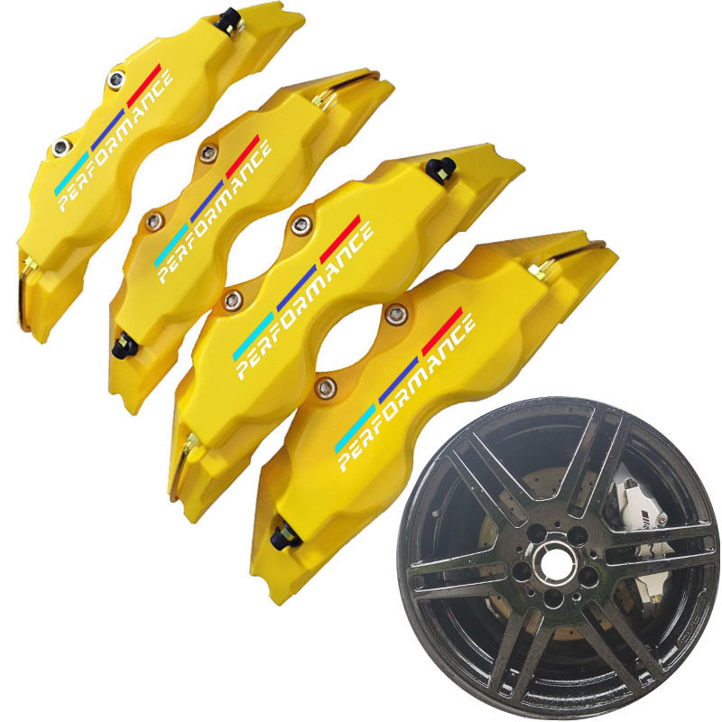 4PCS M+S 3D Yellow Style Car Disc Brake Caliper Cover Front & Rear  Accessories